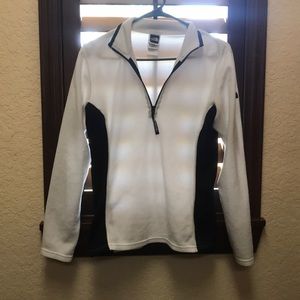 North face black/white light fleece pullover